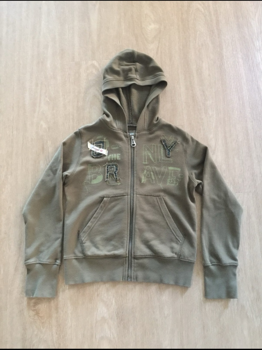 Diesel Kids Olive Green Hooded Zip Sweatshirt
